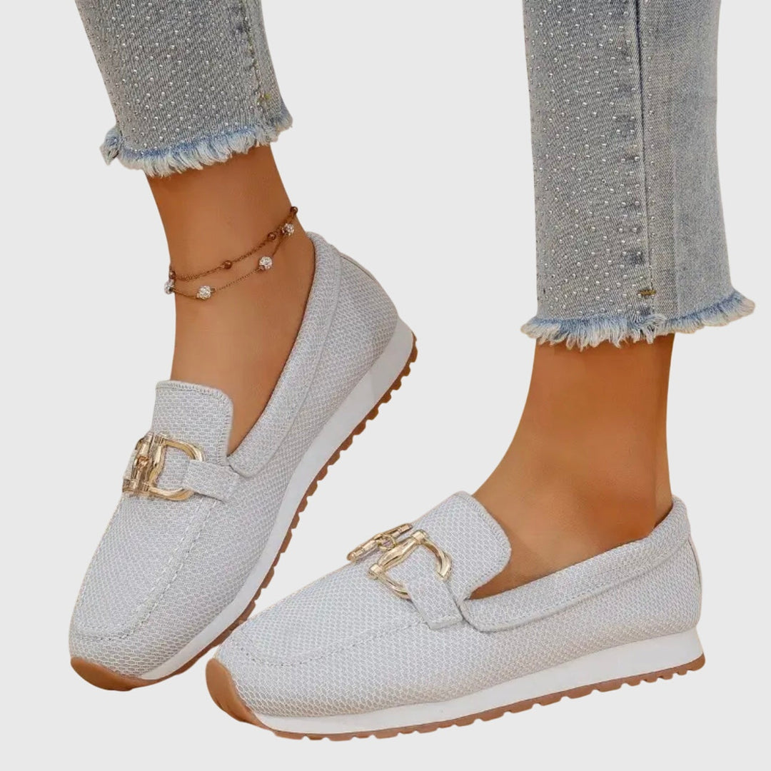 Élise | Mocassin Plateforme Femme Maille Légère Mors