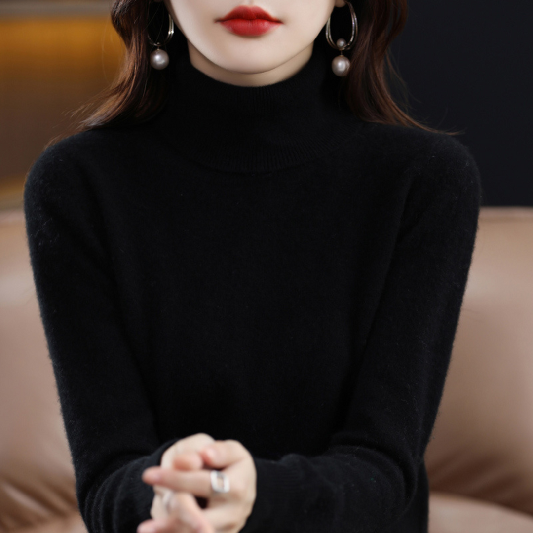 Élise | Pull Col Roulé en Cachemire Femme Manches Longues
