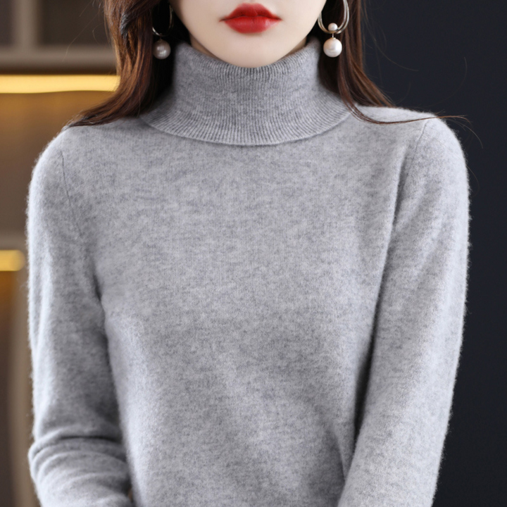 Élise | Pull Col Roulé en Cachemire Femme Manches Longues