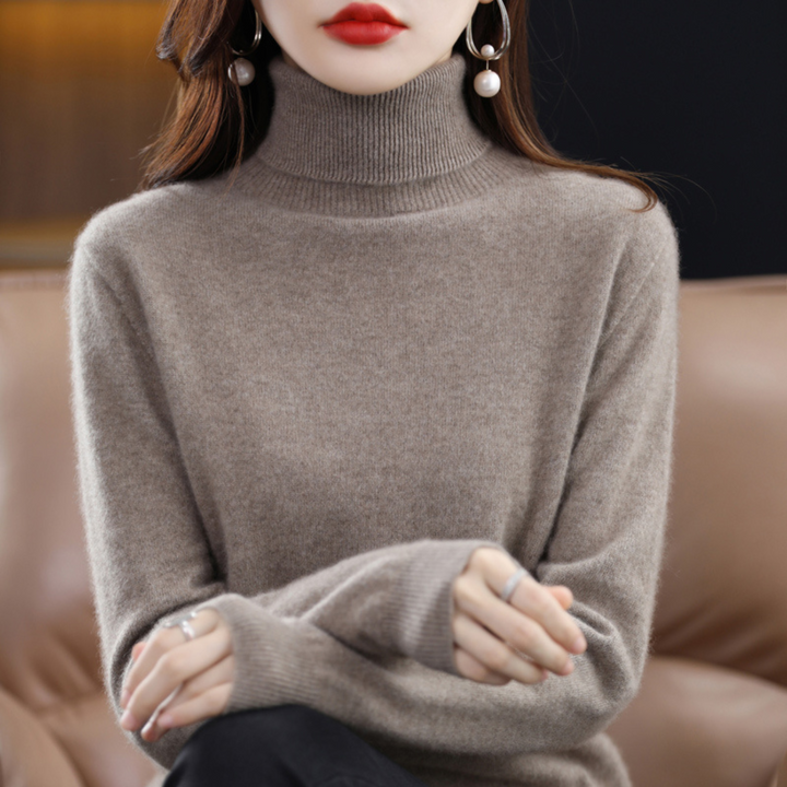 Élise | Pull Col Roulé en Cachemire Femme Manches Longues