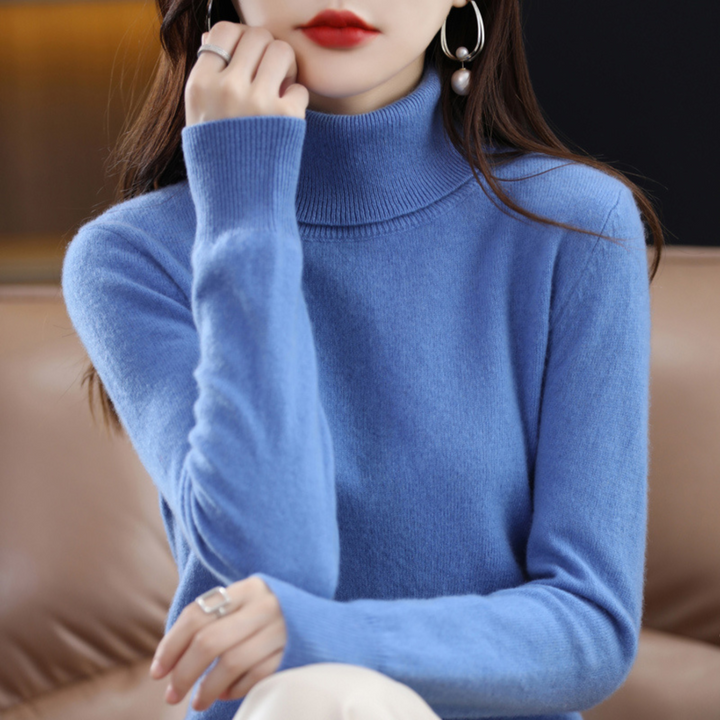 Élise | Pull Col Roulé en Cachemire Femme Manches Longues