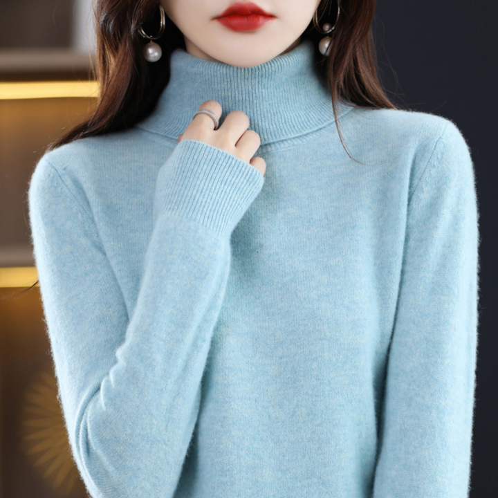 Élise | Pull Col Roulé en Cachemire Femme Manches Longues