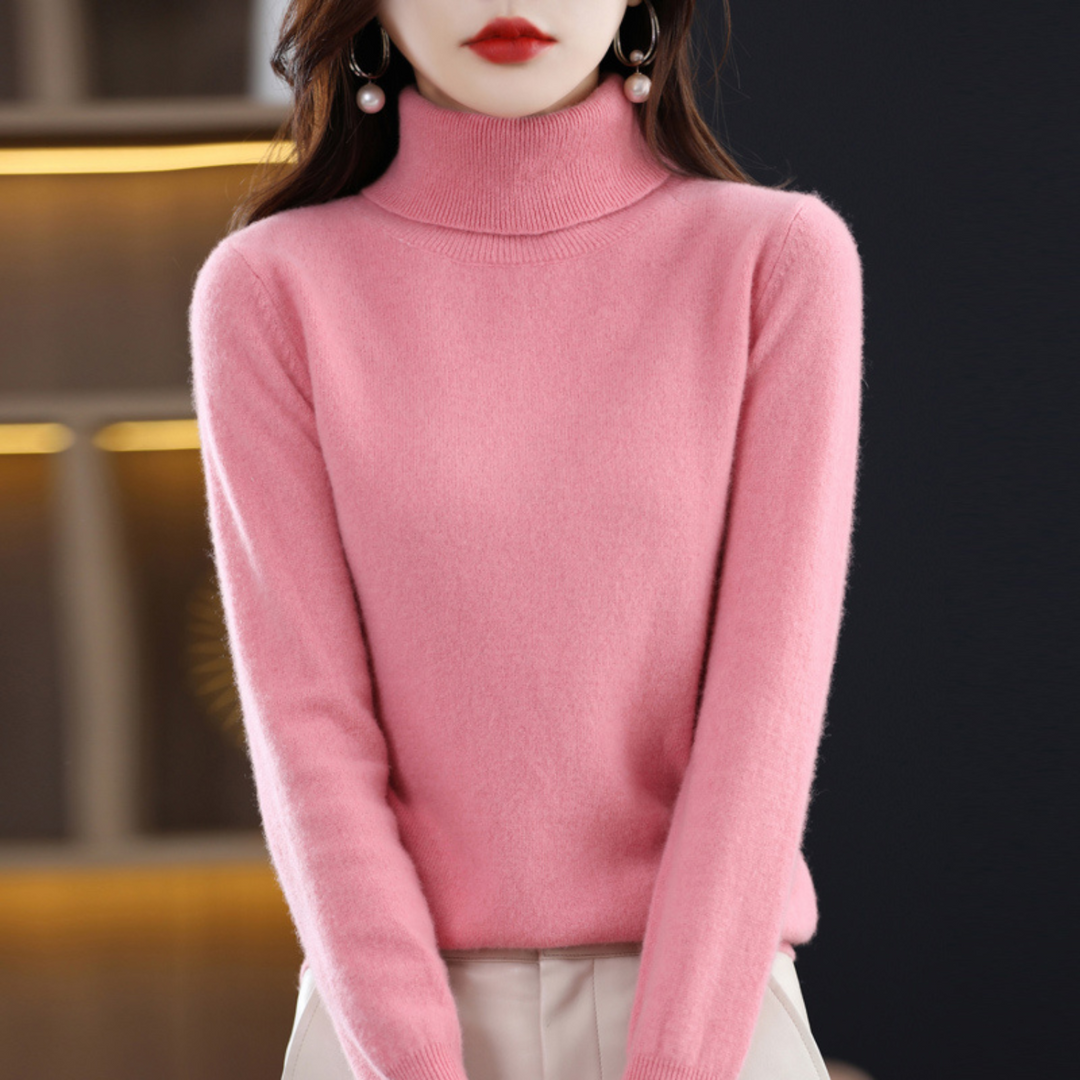 Élise | Pull Col Roulé en Cachemire Femme Manches Longues