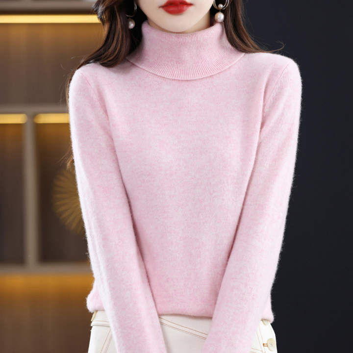 Élise | Pull Col Roulé en Cachemire Femme Manches Longues