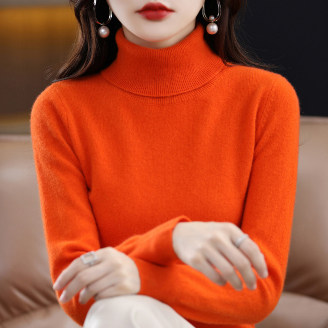 Élise | Pull Col Roulé en Cachemire Femme Manches Longues