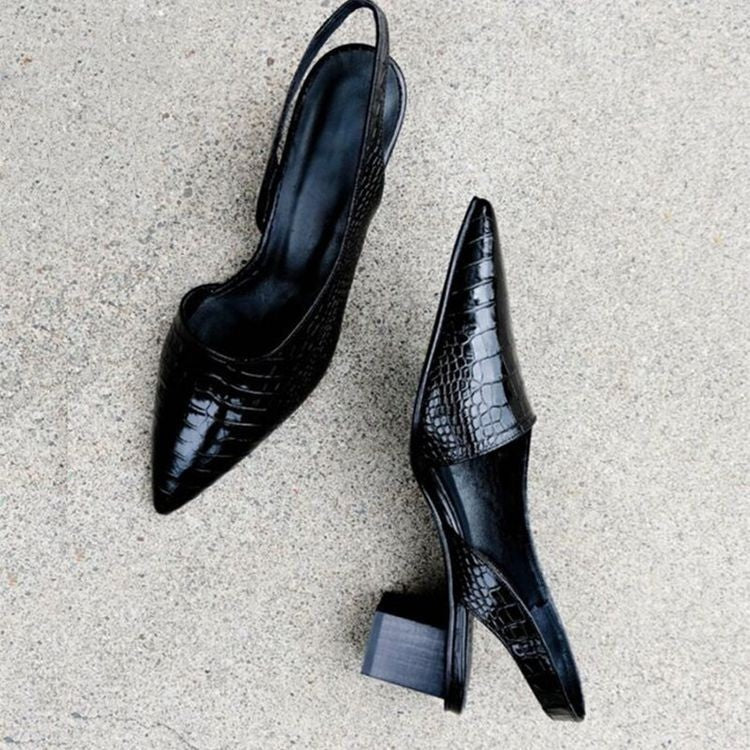 Élodie | Escarpins Chaussure à Talon Femme Bout Pointu Slingback