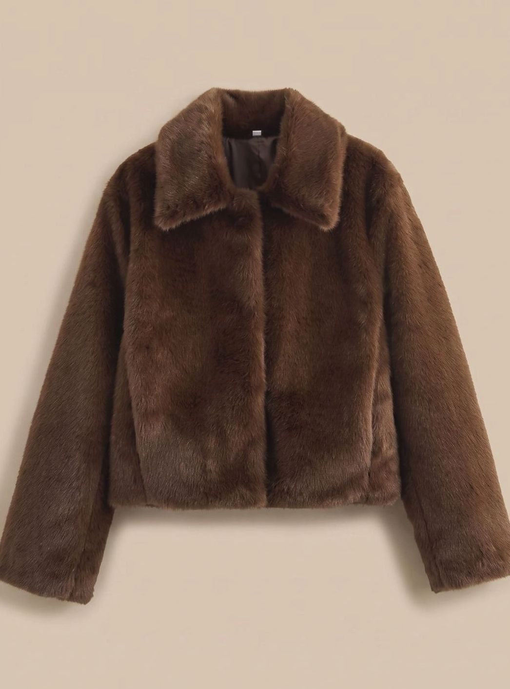 Élodie | Manteau Fausse Fourrure Court Femme Col Classique