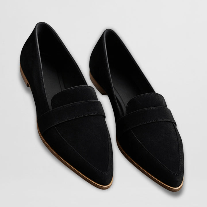 Élodie | Mocassin Femme Suède Bout Pointu Chaussure de Ville