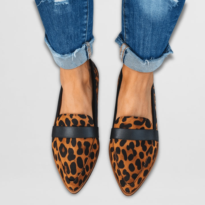 Élodie | Mocassin Femme Suède Bout Pointu Chaussure de Ville