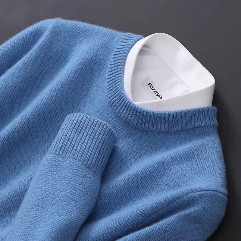 Élodie | Pull en Laine Homme Col Rond Cachemire Doux