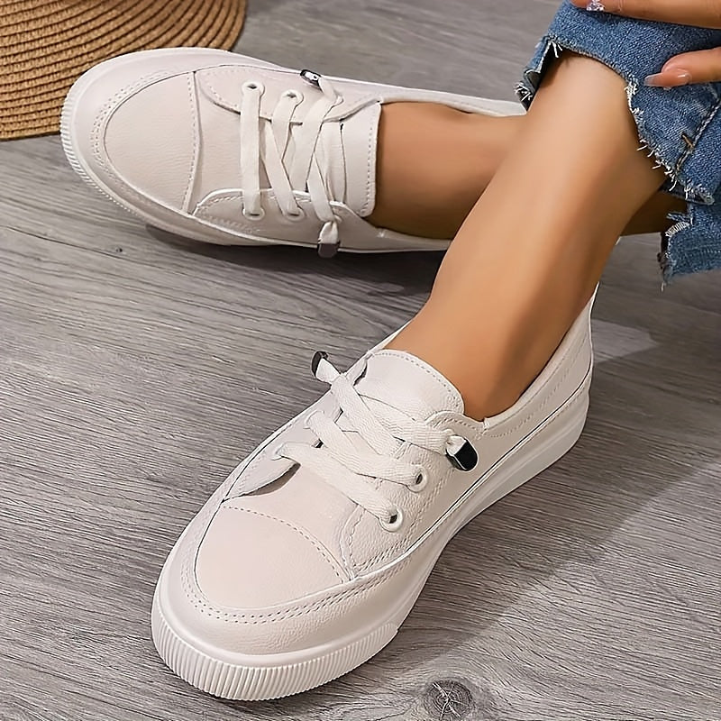 Élodie | Sneakers Femme Chic Lacets Semelle Plate