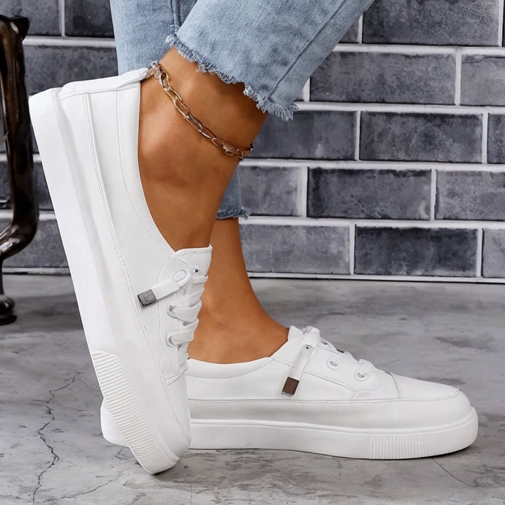 Élodie | Sneakers Femme Chic Lacets Semelle Plate