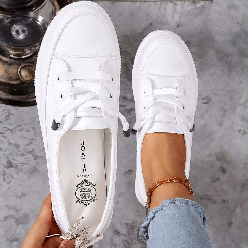 Élodie | Sneakers Femme Chic Lacets Semelle Plate