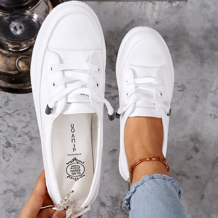 Élodie | Sneakers Femme Chic Lacets Semelle Plate