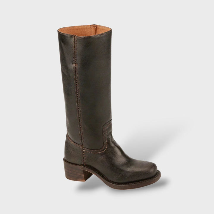 Éloïse | Bottes Cuir Femme Hauteur Genou Semelle Plate