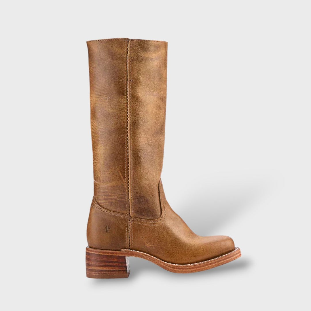 Éloïse | Bottes Cuir Femme Hauteur Genou Semelle Plate