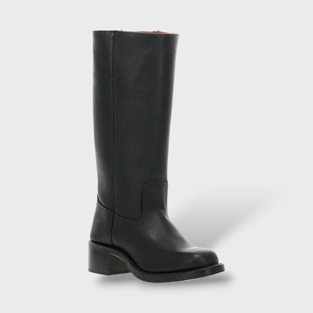 Éloïse | Bottes Cuir Femme Hauteur Genou Semelle Plate