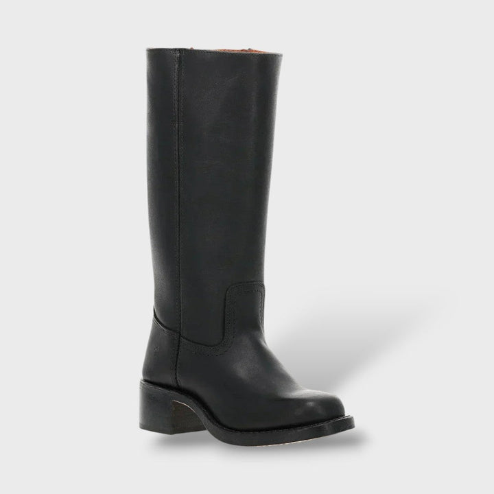 Éloïse | Bottes Cuir Femme Hauteur Genou Semelle Plate