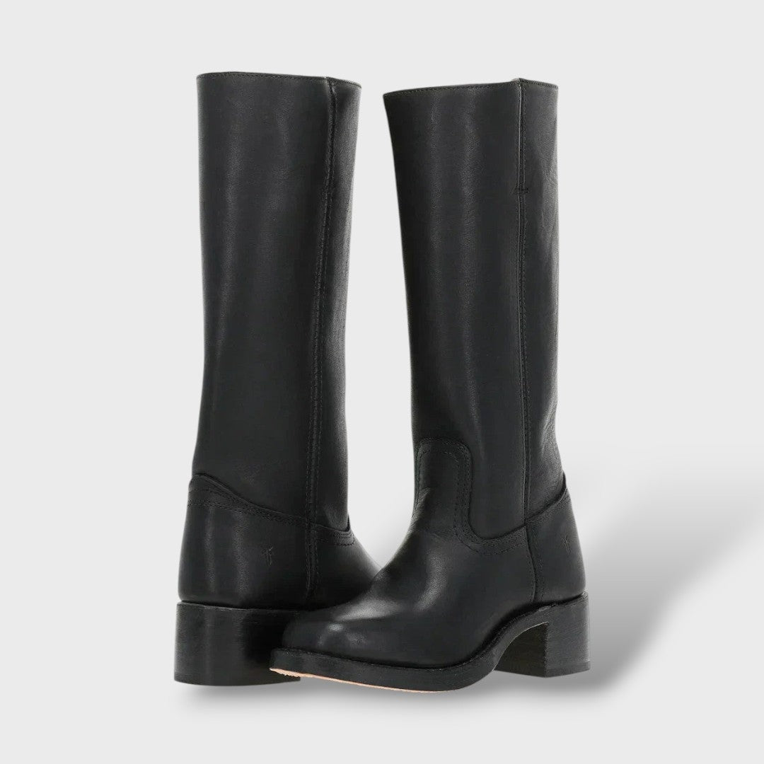 Éloïse | Bottes Cuir Femme Hauteur Genou Semelle Plate