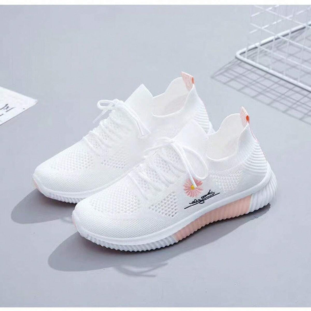 Émeline | Chaussure de Course Femme Mesh Légère Broderie Florale