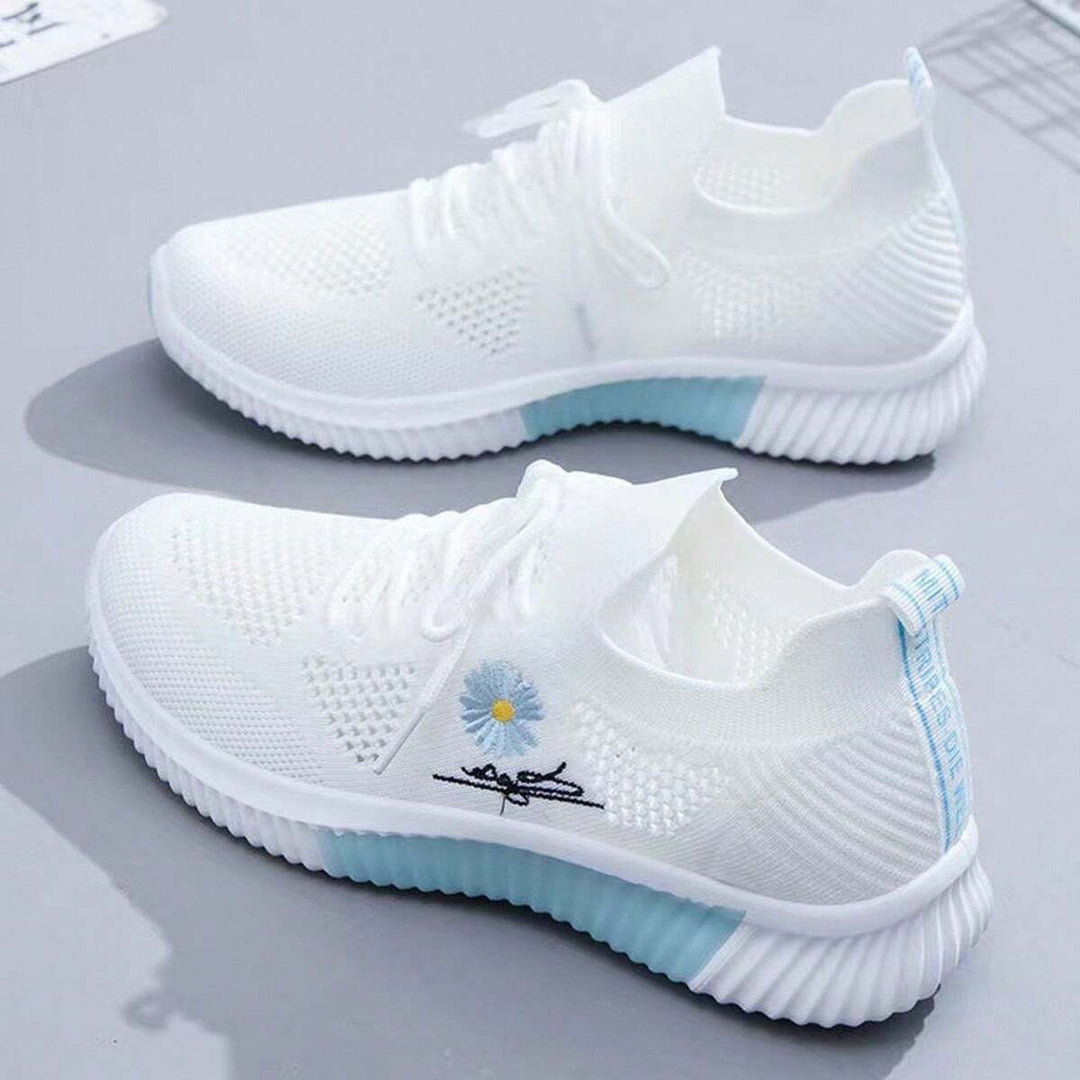 Émeline | Chaussure de Course Femme Mesh Légère Broderie Florale