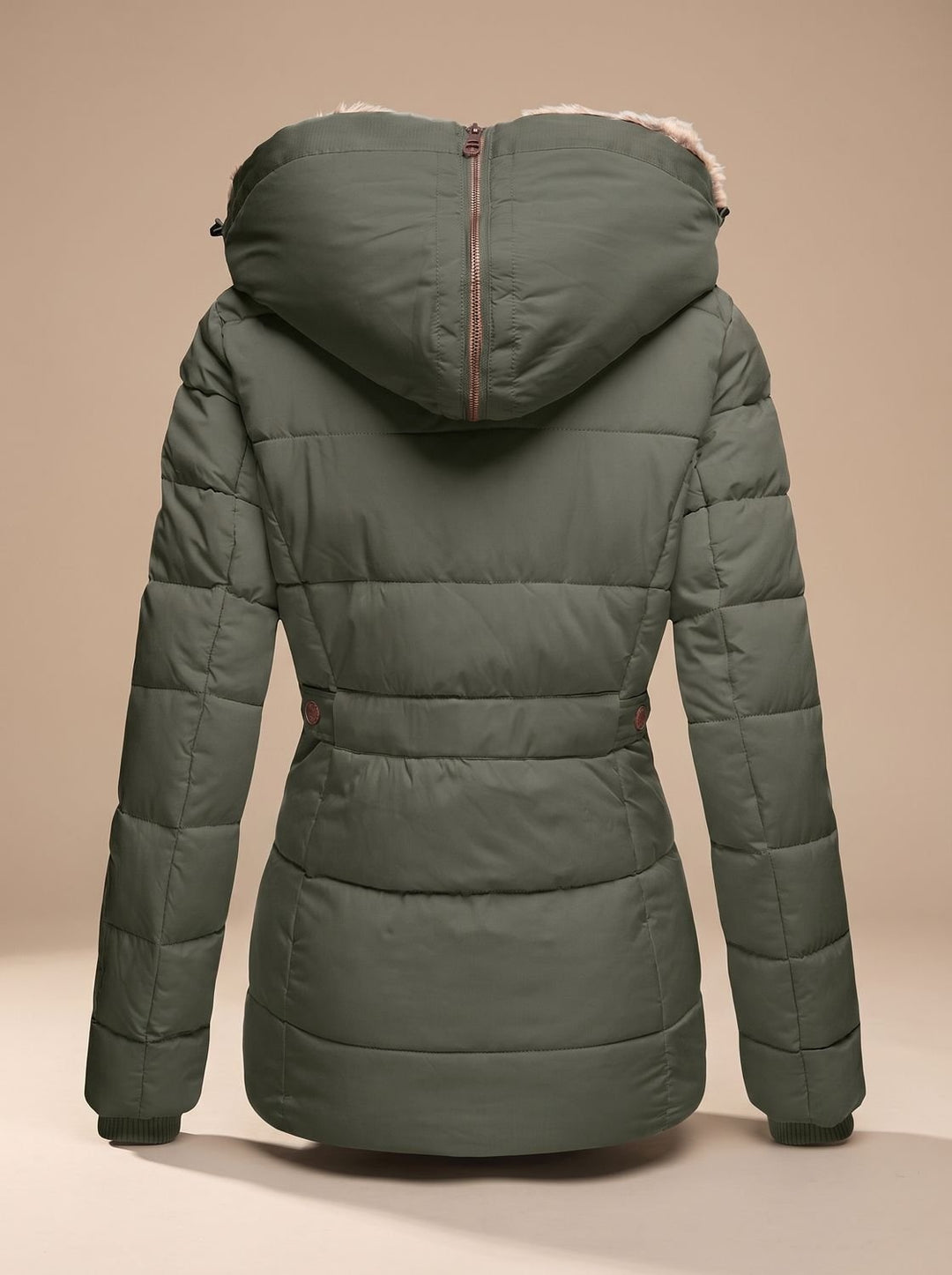 Estelle | Blouson Hiver Femme Veste Chauffante Capuche Fausse Fourrure