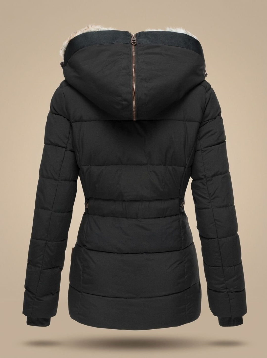 Estelle | Blouson Hiver Femme Veste Chauffante Capuche Fausse Fourrure