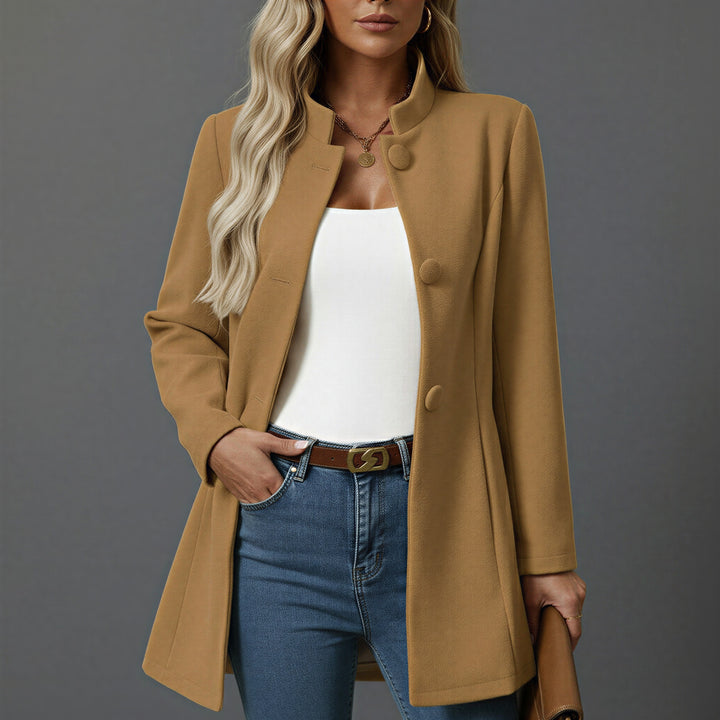 Estelle | Manteau Chic Femme Col Montant Boutons