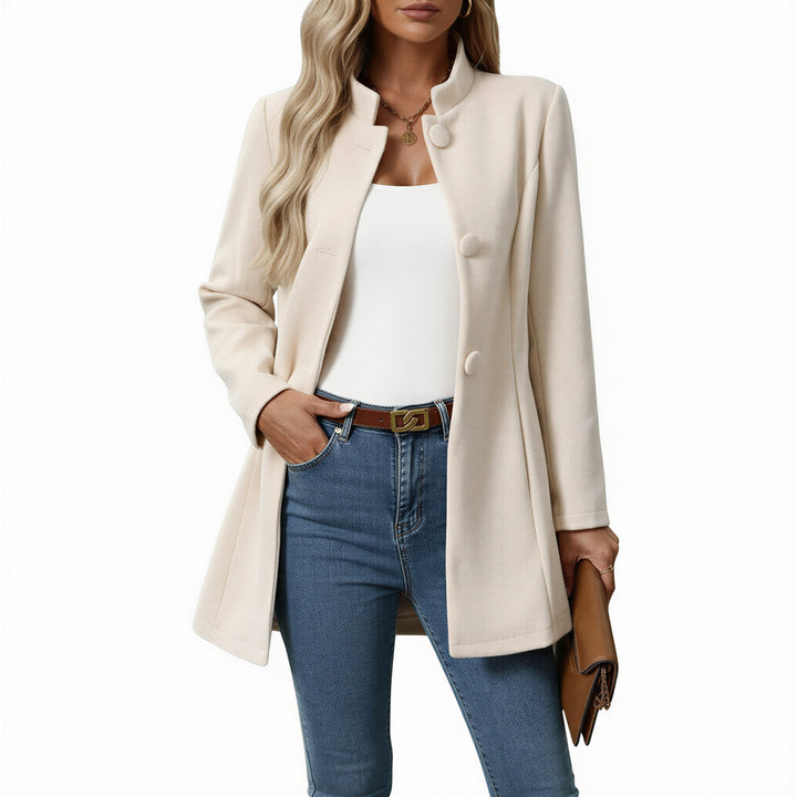 Estelle | Manteau Chic Femme Col Montant Boutons