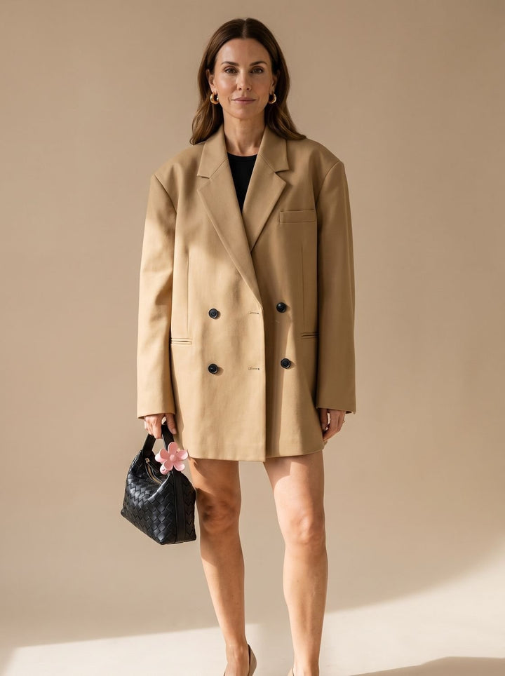 Estelle | Veste Longue Oversize Chic Femme Double Boutonnage