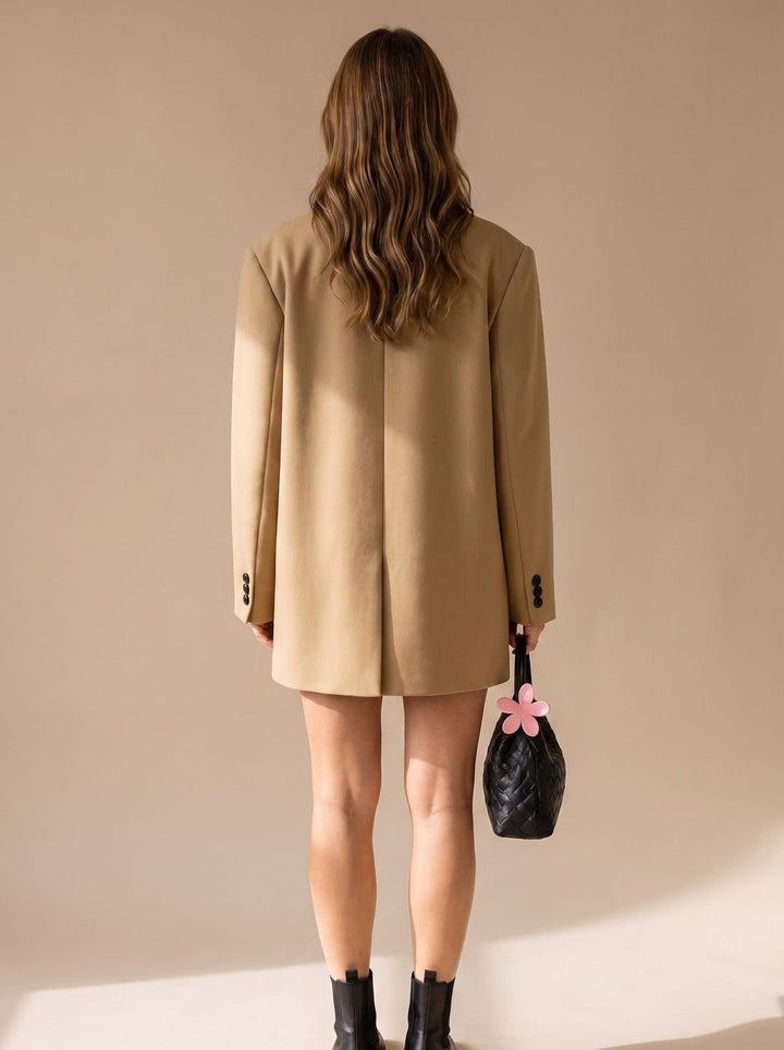Estelle | Veste Longue Oversize Chic Femme Double Boutonnage