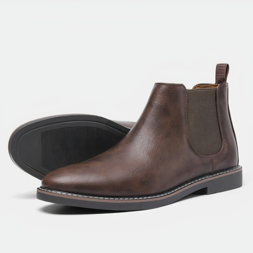 Étienne | Chelsea Boots Homme Cuir Bout Rond Élastique