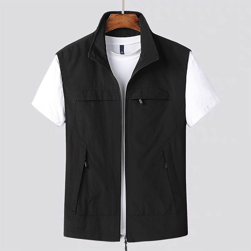 Étienne | Gilet Sans Manche Homme Col Montant Zippé Poches