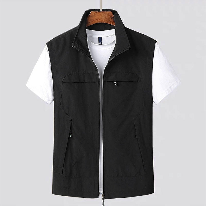 Étienne | Gilet Sans Manche Homme Col Montant Zippé Poches