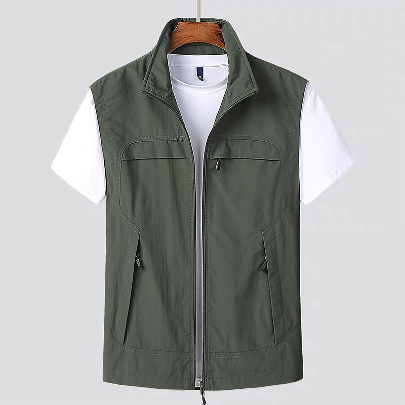 Étienne | Gilet Sans Manche Homme Col Montant Zippé Poches