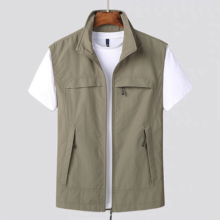 Étienne | Gilet Sans Manche Homme Col Montant Zippé Poches