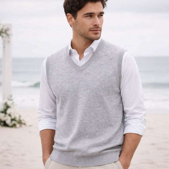 Étienne | Gilet Sans Manche Homme Col V en Maille