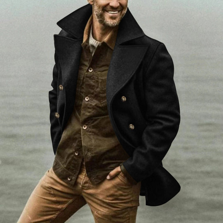 Étienne | Manteau en Laine Double Boutonnage Homme Caban Col Revers
