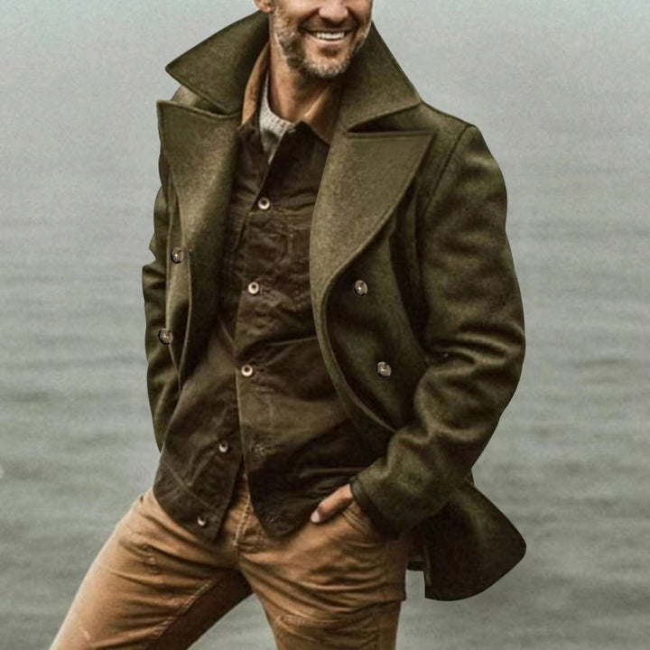 Étienne | Manteau en Laine Double Boutonnage Homme Caban Col Revers