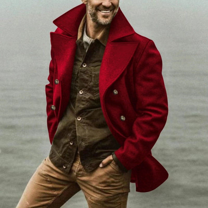 Étienne | Manteau en Laine Double Boutonnage Homme Caban Col Revers