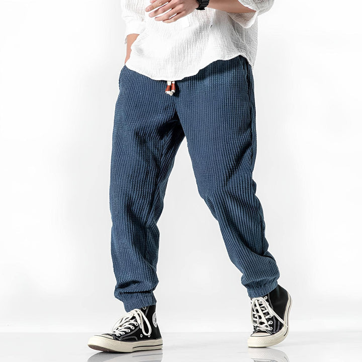 Étienne | Pantalon Velours Côtelé Homme Coupe Droite Taille Élastique