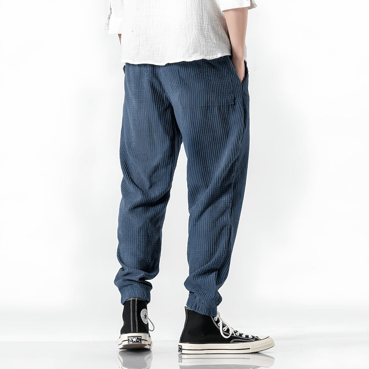 Étienne | Pantalon Velours Côtelé Homme Coupe Droite Taille Élastique
