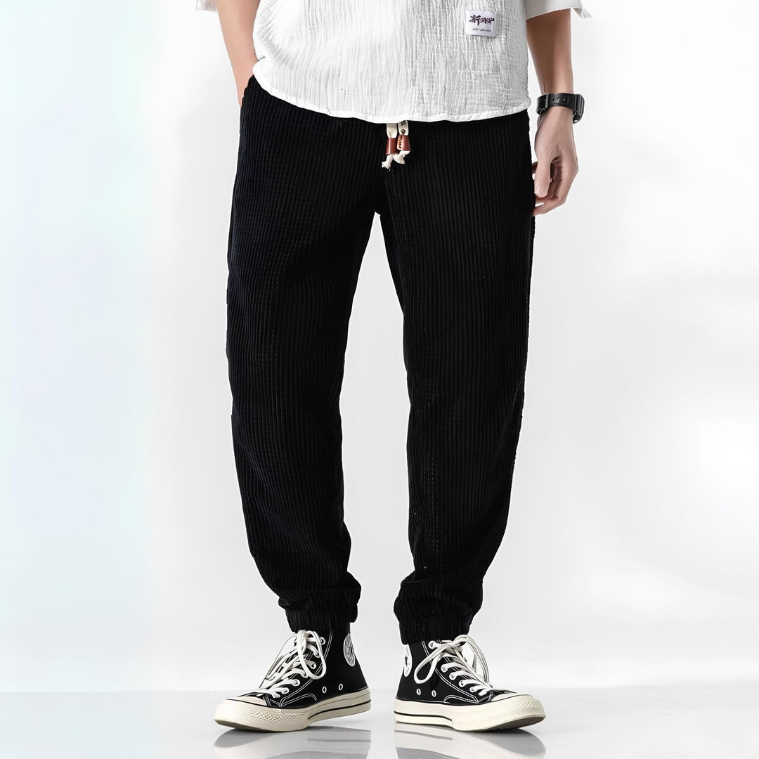 Étienne | Pantalon Velours Côtelé Homme Coupe Droite Taille Élastique
