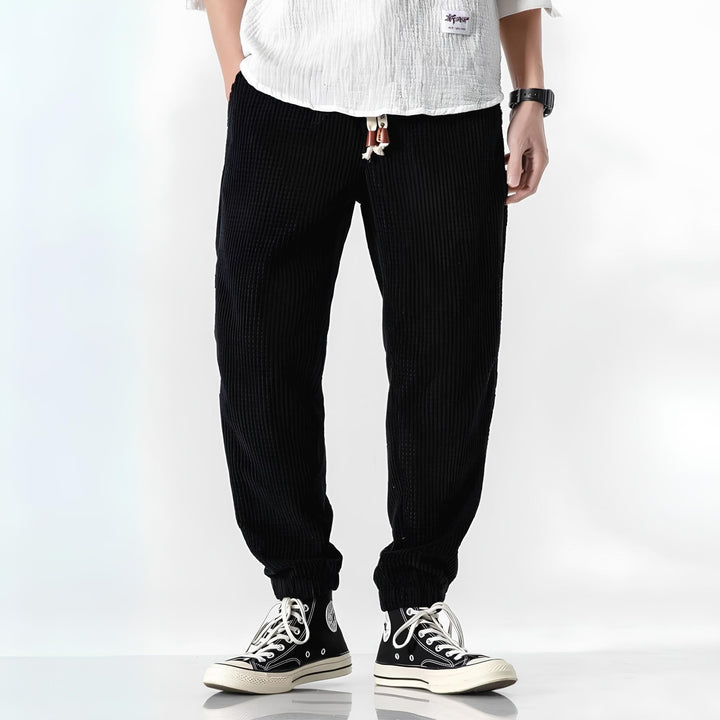 Étienne | Pantalon Velours Côtelé Homme Coupe Droite Taille Élastique
