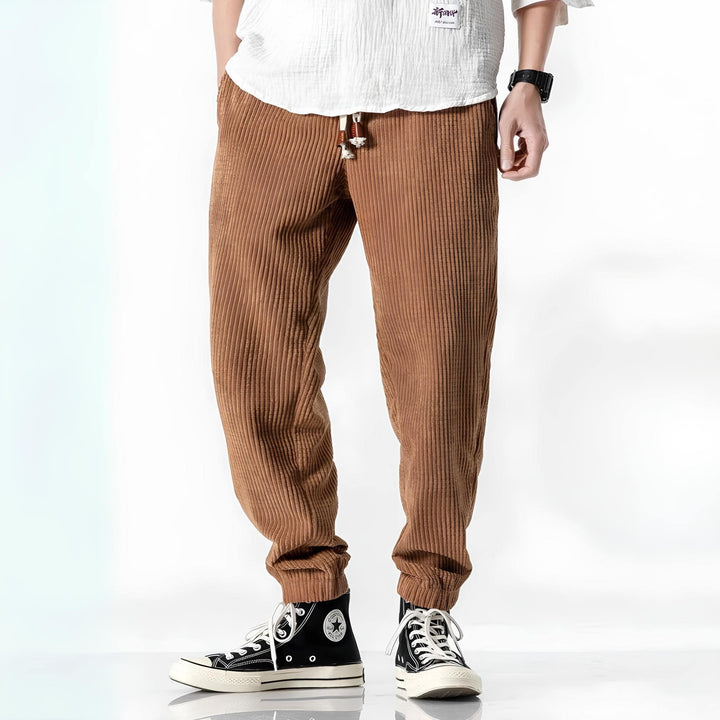 Étienne | Pantalon Velours Côtelé Homme Coupe Droite Taille Élastique