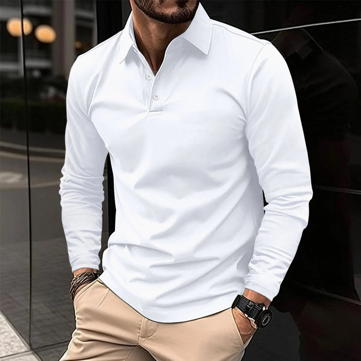 Étienne | Polo à Manches Longues Homme Coupe Ajustée
