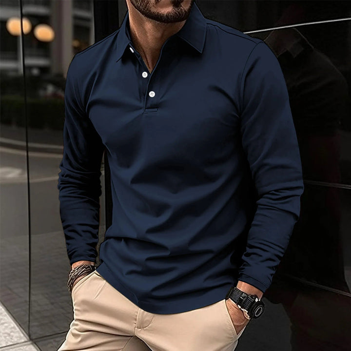 Étienne | Polo à Manches Longues Homme Coupe Ajustée
