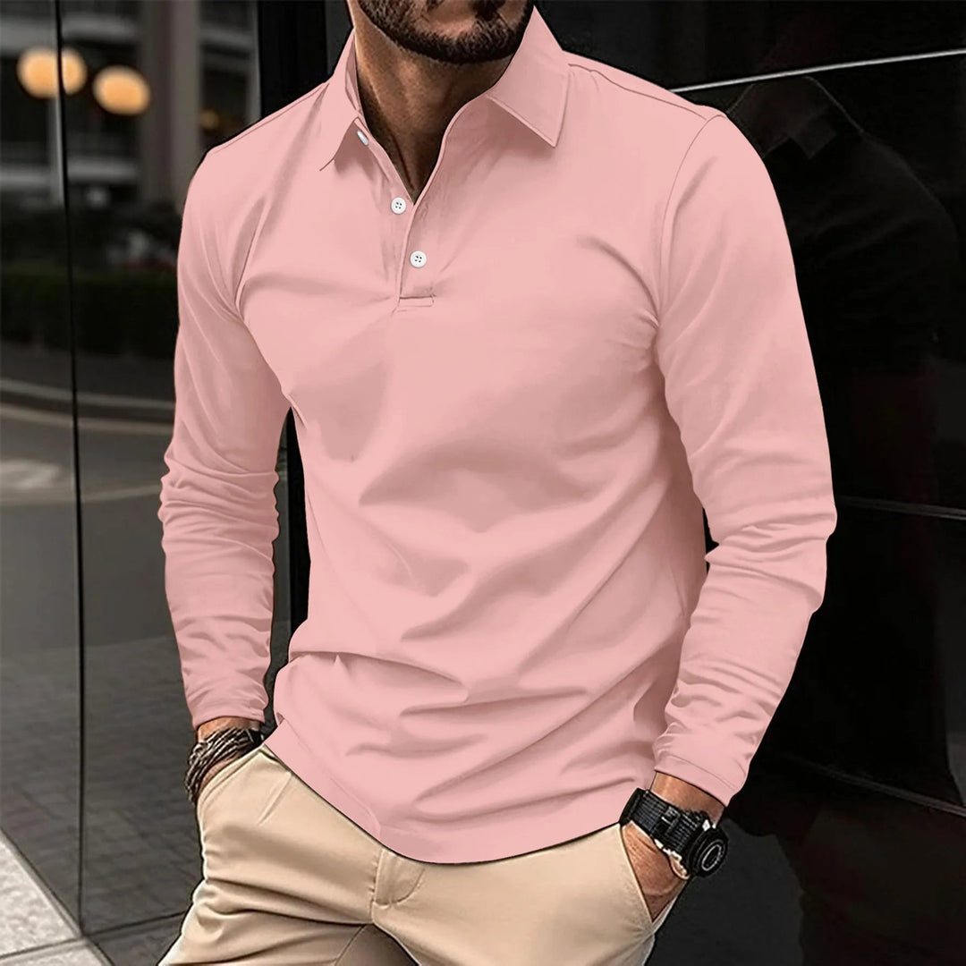 Étienne | Polo à Manches Longues Homme Coupe Ajustée
