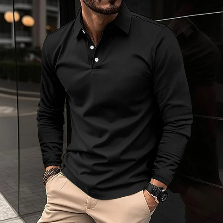 Étienne | Polo à Manches Longues Homme Coupe Ajustée