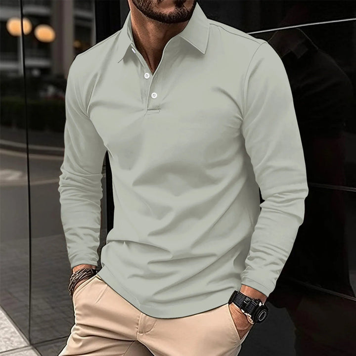 Étienne | Polo à Manches Longues Homme Coupe Ajustée
